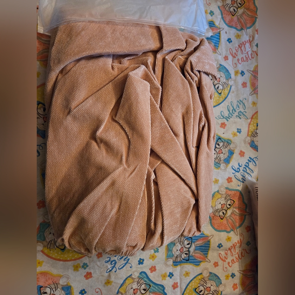 2 Nolan Chenille Chaise Cover Khaki - Picture 3 of 3